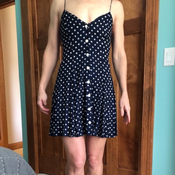 Moda Dresses & Skirts - Blue and white polka dot dress.